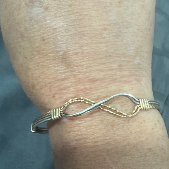 Silver and Gold Infinity Bracelet - Picture 1 of 6